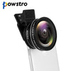 Powstro Phone Camera Lens 2 in 1 Professional HD 37MM 0.45X 49UV Super Wide Angle+12.5X Macro Lens For Most Smartphone Tablet