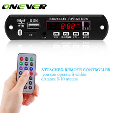 Onever Wireless Bluetooth FM Transmitter Car Kit Player 12V MP3 WMA Decoder Board Audio Module USB TF Radio Bluetooth Speakers