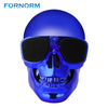 Fornorm Portable Skull Shape Bluetooth Speaker With Microphone Rechargeable Stereo Music Player For Computer Iphone Smartphone