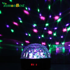 RGB LED Stage Light Crystal Magic Ball Voice Remote Control Disco & DJ Lamp Sound Active Lights Rotating Mirror light Club Party