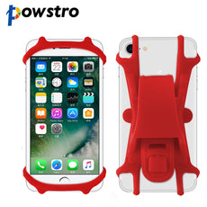 Powstro Silicone Bike Handlebar Cell Phone Holder Bracket Mount Bump Protection Shockproof Elastic Antislip For 4"-6" Smartphone
