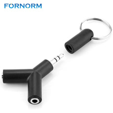 Fornorm Y Shape Audio Adapter 3.5mm Jack Audio Cable Male To 2 Female Stereo Audio Splitter Connecter Adapter for Smartphone PC