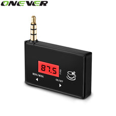Onever Wireless 3.5mm In-car Audio FM Transmitter MP3 Modulator Music Radio Adapter LCD Display Hands-free For iPhone  Samsung