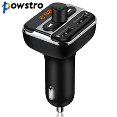 Powstro 3.4A Dual USB Car Charger with Bluetooth Car Kit Music Player FM Transmitter Hands-free Modulator with TF Slot DC12-24V