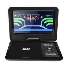 9" 720P LCD HD DVD Player 270 Degree Swivel Screen Portable TV Game Player with USB/SD Card Reader/AV OUT/Car Charger/Gamepad/Remote Control EU Plug  (整体尺寸是11寸，屏幕尺寸是9寸)