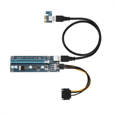 006C PC PCIe PCI-E PCI Express Riser Card 1x to 16x USB 3.0 Data Cable SATA to 6Pin IDE Molex Power Supply for BTC Miner Machine