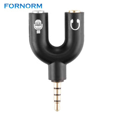 FORNORM Y Shape Splitter Headset Adapter 3.5mm Male Jack Plug To 2 Dual Female Stereo Audio For MP3 Phone Earphone Accessories