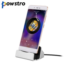 Powstro Type C USB Charger Dock Station Holder Charging Station Stand for iPhone 7 Plus 6 6S Plus 5 5S SE 5C Desktop USB Charger
