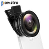 Powstro Phone Lens Kit 0.45X Wide Angle + 12.5X Macro Lens Clip-on Cellphone Camera Without Dark Corner For All Phone