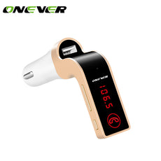 Onever FM Transmitter Car MP3 Audio Player Car Hands-Free Kit Wireless FM Bluetooth Modulator Aux Support USB LCD Screen