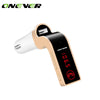 Onever FM Transmitter Car MP3 Audio Player Car Hands-Free Kit Wireless FM Bluetooth Modulator Aux Support USB LCD Screen