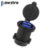 Powstro Car Charger USB Vehicle DC12V-24V Waterproof Dual USB Charger 2 Port Power Socket 5V 2.1A/1A High Quality