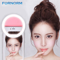 FORNORM LED Night Selfie Light Enhancing Photography Luminous Ring Light 36 bulbs USB Rechargeable For Smartphone Flash Lamp