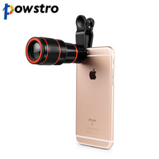 Powstro Mobile Phone Telephoto Lens (No Dark Corner) 12 X Zoom Optical Telescope Camera Lens with Clips Universal for All Phone