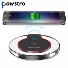 Original powstro Wireless Charging Pad Qi Standard Fast Charge Transparent Charger for Samsung Galaxy S7 S6 Edge Plus Note 5