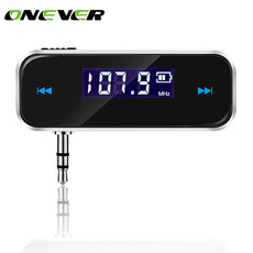 Onever Mini Wireless  In-car Transmitter Car mp3 Transmitter 3.5mm Music Audio FM Transmitter For iPhone 7 8 8Plus Samsung iPad