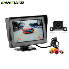 Onever Car Rearview Monitor Car Rear View Camera Kit 4.3" TFT LCD Monitor +HD Waterproof CCD IR Night Vision Reversing Camera