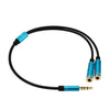 Y Shape Audio Cable Splitter 1 Male to 2 Female Cable Connector with Microphone Audio Headphone Jack Separated for Computer etc