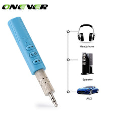 Onever 3.5mm jack Bluetooth Car Kit Hands free Music Audio Receiver Adapter Auto AUX Kit for Speaker Headphone Car Stereo