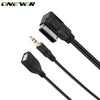 Onever 1.5m Car Music AMI MMI Interface Adapter USB Charger 3.5mm Male Aux In Cable Audio Adapter For VW Golf Audi Q5 Q7 A3 A4L