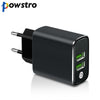 Powstro 3.1A Dual USB Wall Charger Support Smart Fast Charge  EU Plug Aluminum for Samsung iPhone iPad PSP tablet Phone Charger