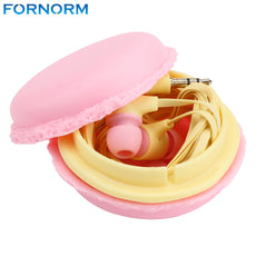 FORNORM 3.5mm line type Wired In Ear Earphone Earbud PC Headset with Cute Storage Box for iPhone Samsung Xiaomi etc