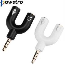 3.5mm Stereo Audio Headset Adapter dual plug Earphone Connector Splitter 1 Male to 2 Female with Microphone for Tablet PC
