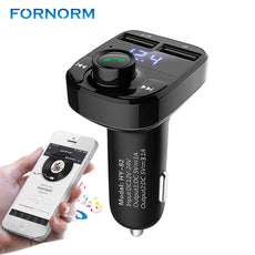 Portable Bluetooth MP3 Player Hands-free Call Wireless FM Transmitter Modulator with 5V 4.1A Dual USB TF Slot Voltage