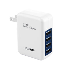 Universal 5V 3.1A USB Power Adapter EU US Plug 4Ports International Travel Wall Charger and Converter Smart Technology for Phone