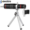 Powstro Universal 18X Zoom Telescope Phone Camera Lens with Tripod Clip For iPhone 7 8 X Samsung HTC Sony Mobile Phones Lens