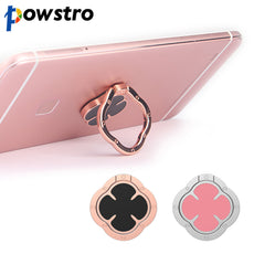 Powstro Four-leaf clover shape finger ring holder 360 degrees rotatable and 180 degrees foldable stand for smartphone