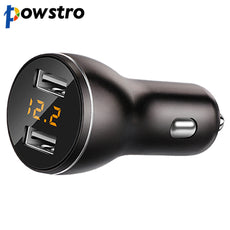 Powstro Universal Mini Dual USB 3.1A Car Charger Smart Fast Charging Quick Charge With LED Light for Samsung iPhone 7 6S Xiaomi