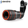 POWSTRO 12X Optical Zoom Telescope Camera Lens High Clear No Dark Corners Mobile Phone Telescope for iPhone 6 7 Samsung Sony