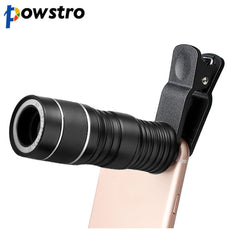Powstro Universal Phone Camera HD 8X Lens Kit Telescope Camera Optical Zoom Telescope Lens for MobilePhone with Clip Suitable