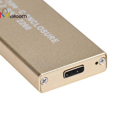 High Quality SATA 3.0  USB 3.1 Type-C to NGFF M.2 SSD 2260 Adapter Card Enclosure Case Cover+Tool For Windows