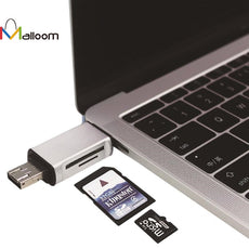 USB 2.0 3 in 1 Multi-function Type-c Card Reader SD Card TF Triplet OTG Smart Card Reader Adapter Cable For Macbook Pro Mac PC