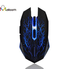 Malloom Gift Sale 2400 DPI 6D Rechargeable LED Optical Wireless Gaming Mouse For PC Laptop Mouse Game