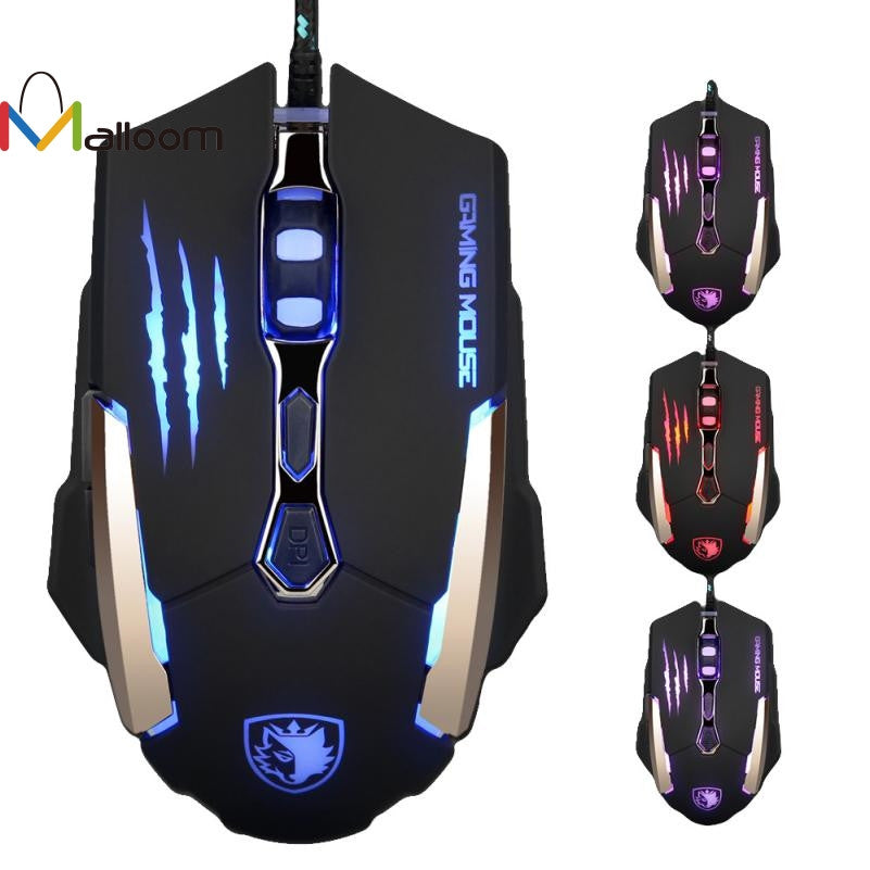 2016 Computer Mouse Malloom 2016 Hot Sale Q6 7 Buttons 3500 DPI Wired Gaming Mouse LED Opt ...
