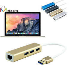 USB 3.0 to RJ45 Lan Card Gigabit Ethernet Network Adapter 3 Port Hub For Macbook High Quality CE and FCC approval Gift #201