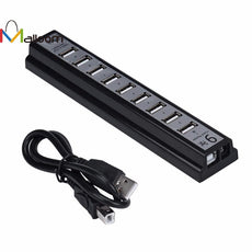 LED Display 2 in 1 High Speed 9 Port USB 2.0 Power HUB 3 Color With SD/SDHC/SDXC/Micro SD/T Card Reader For Windows For Mac