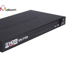 High Quality 8 Port 1 In 8 Out 1x8 HDMI Splitter Audio Video 1080P For HD HDTV 3D DVD 2.25Gpbs/225MHz Power Adapter Gift #2515