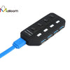 2017 Hub NEW USB 3.0 Hub 4 Ports Speed 5Gbps For PC Laptop With On/off Switch BLACK with power adapter#20