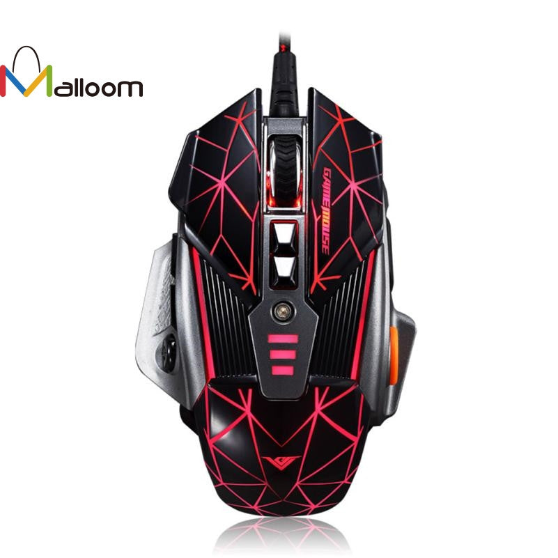 Malloom 2016 Mouse Game Computer 4000 DPI 8D Buttons LED Mechanical Wi ...