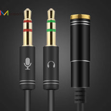 2017 Colorful 35cm 3.5mm Stereo Audio Male to 2 Female Headset Mic Y Splitter Optical Audio Cable Adapter for Cell Phone #25