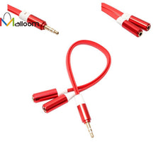2PCS 2016 Fashion Gift Sale 3.5mm Audio Aux Cable Male To 2x Female Stereo Extension Headphone Splitter Cord