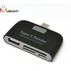 2016 High Quality 4 In1 USB 3.1 Type C USB-C TF Micro SD OTG Card Reader For Type-c Phone.