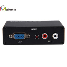 VGA And R L Audio To HDMI Video Converter Adapter Component Composite High Quality Retail Package Black US Plug Hot Sale #2515