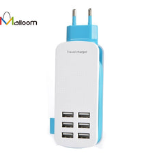 2016 Mini Size And Beautiful design   S6 Wired 6A USB 6 Port Wall Home Travel Charger Adapter