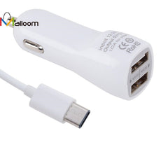 Type C Cable 2016 Phone Accessories 5V 2.1A 2 Ports USB Car Charger USB Charging Set For Oneplus 3 For Nokia N1 For Nexus 6P