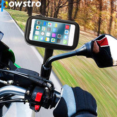 Powstro Waterproof Motorcycle Motorbike Mobile Phone Holder Bag Case For iPhone5 6 7/Samsung etc(Mount to Rearview Mirror Stand)